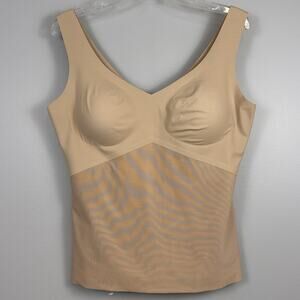 Honeylove LiftWear Tank Top Camisole Plus Size 1X Sand Beige Bra Top Pads